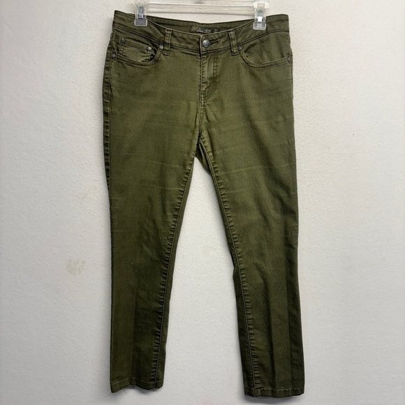 Prana Women’s Olive Green Skinny Pants Jeans 6/28 FLAW - Picture 1 of 7